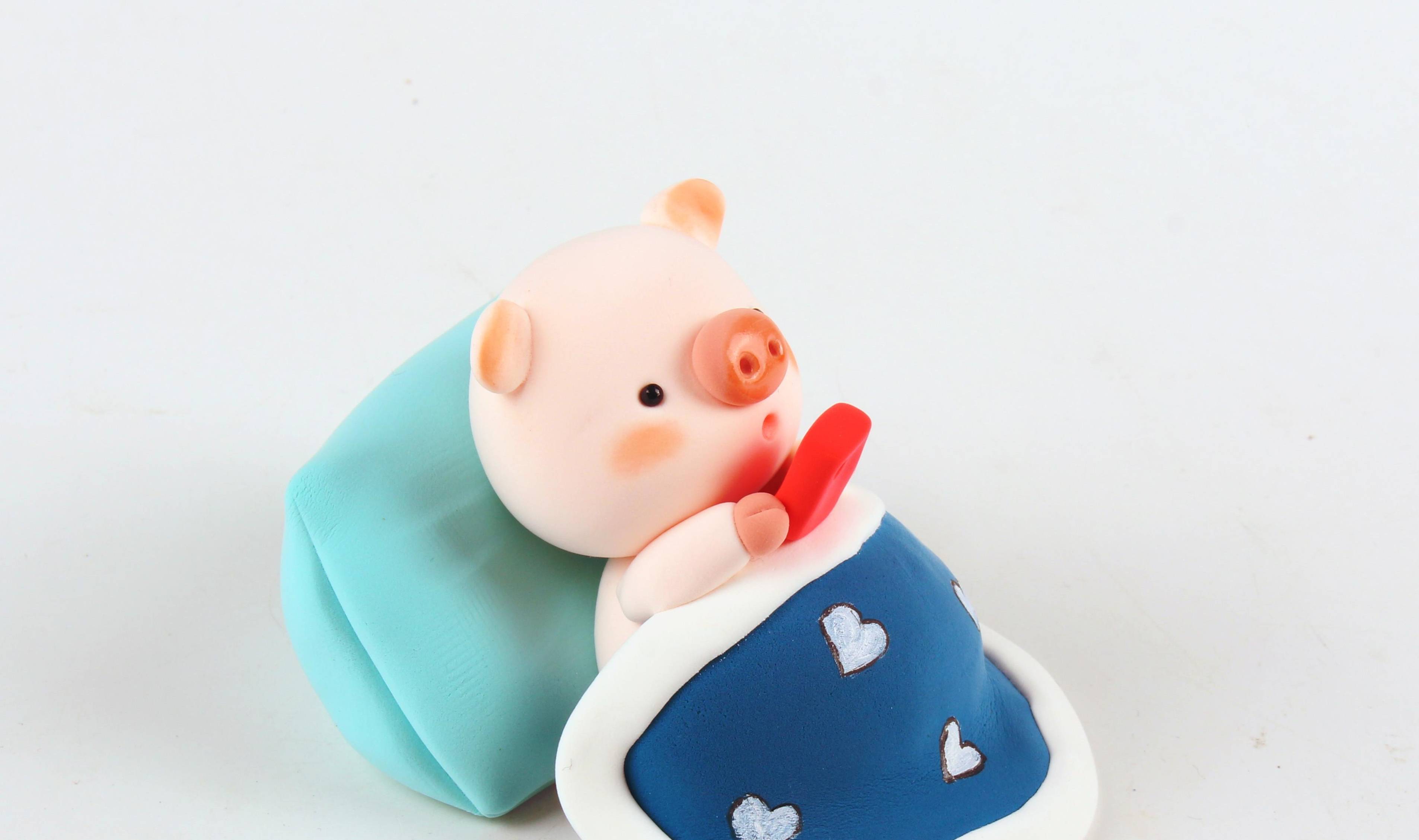 博士爱抗菌粘土教程——小懒猪_手机_嘴巴_装饰