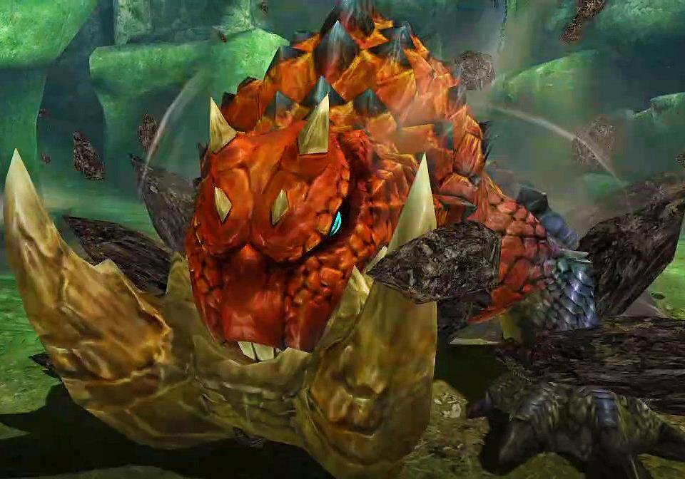 红色的镜世界骑士,契约兽是镜怪物"獠牙山蛙",内层护甲为青棕色,头盔