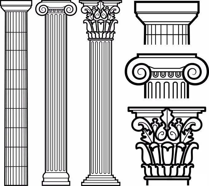 建筑神庙形成了典型的周长模式,那时两种基本的建筑柱,多利安式和爱