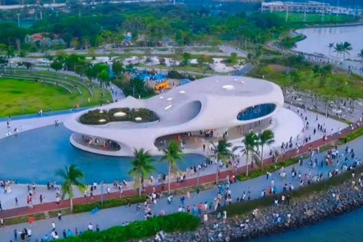 海口新地标“天空之山”对比云洞图书馆_海甸岛_设施_万绿园