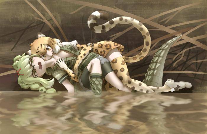 大众的视角有很大的区别的,就拿这幅图来说,我们看到的是豹子在咬鳄鱼