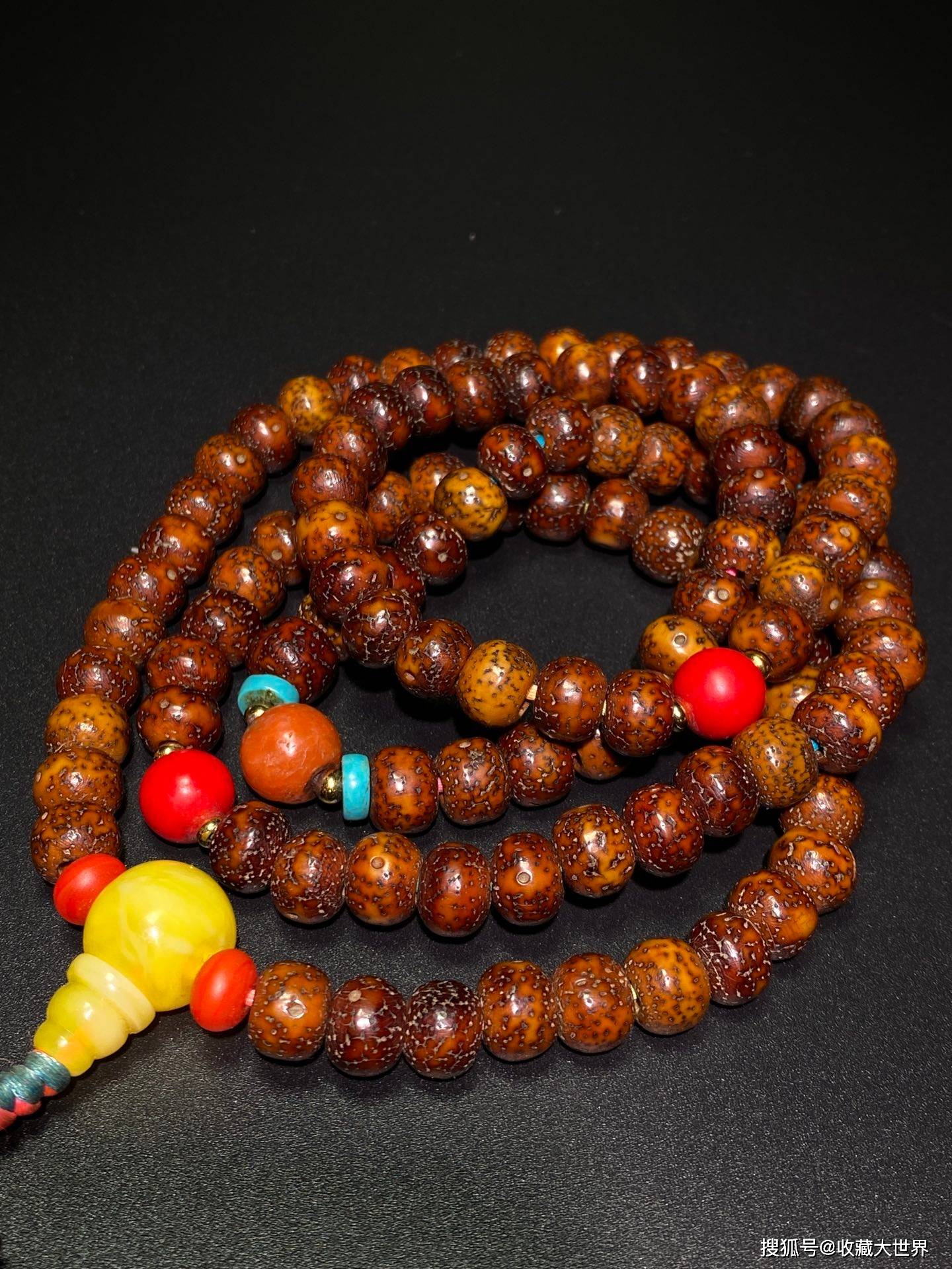 清代 藏传:爆老星月菩提108颗念珠_自然_老雪_老南