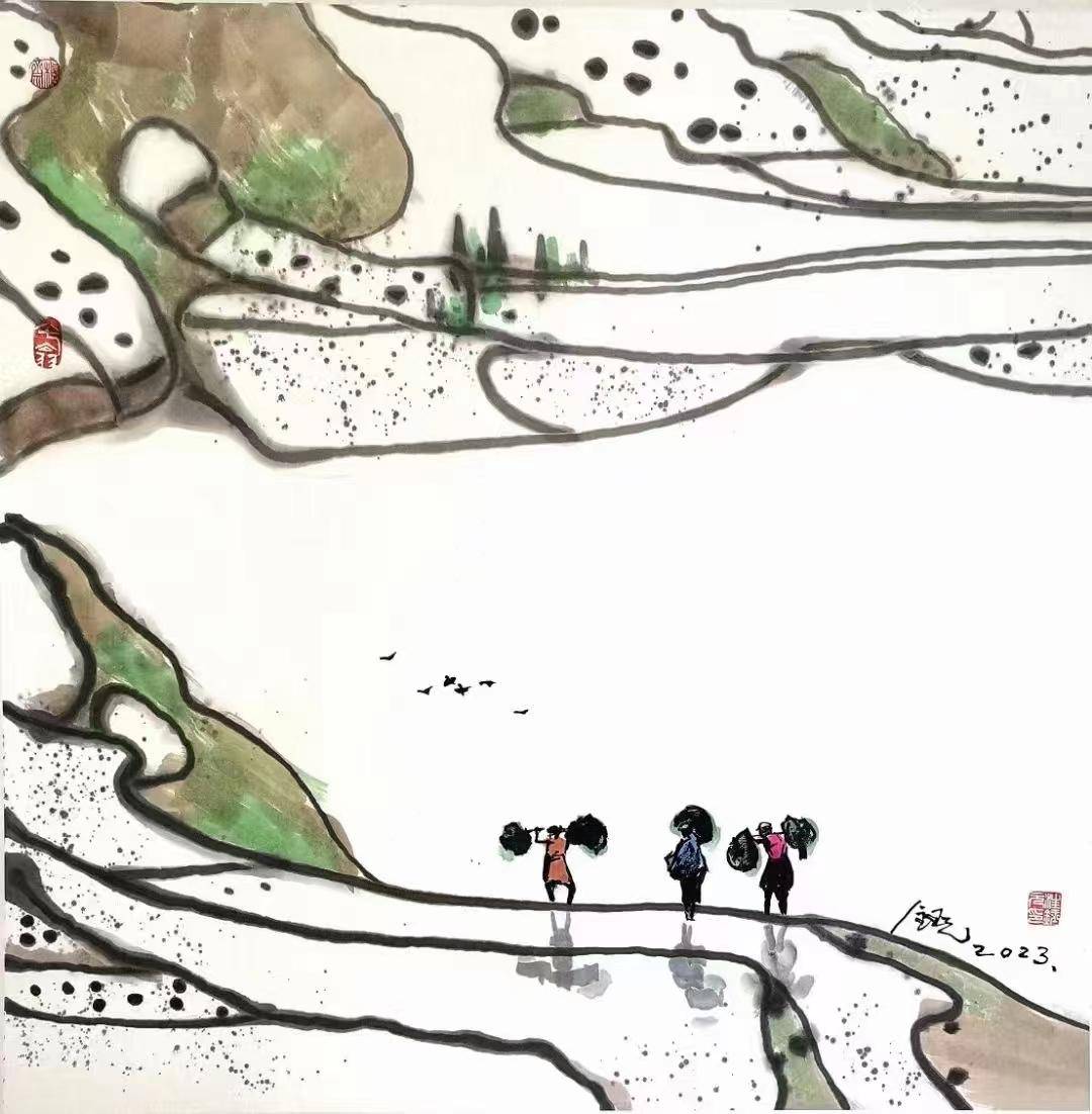 水彩画家汪钰元_江南长_作品_彩墨画