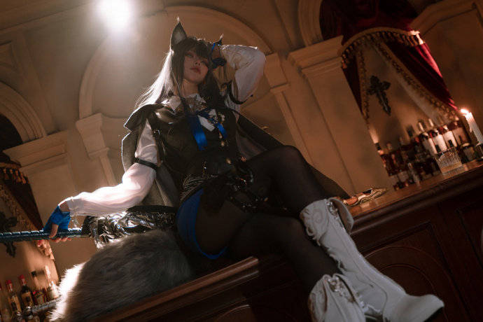 cos:明日方舟缄默德克萨斯cosplay正片18p-w百合欧皇子w_伊喵_白嫖