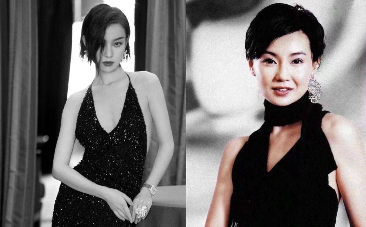 33岁倪妮秀身材,露背黑裙曲线妖娆,眼神冷艳撞脸张曼玉_网友_盛典