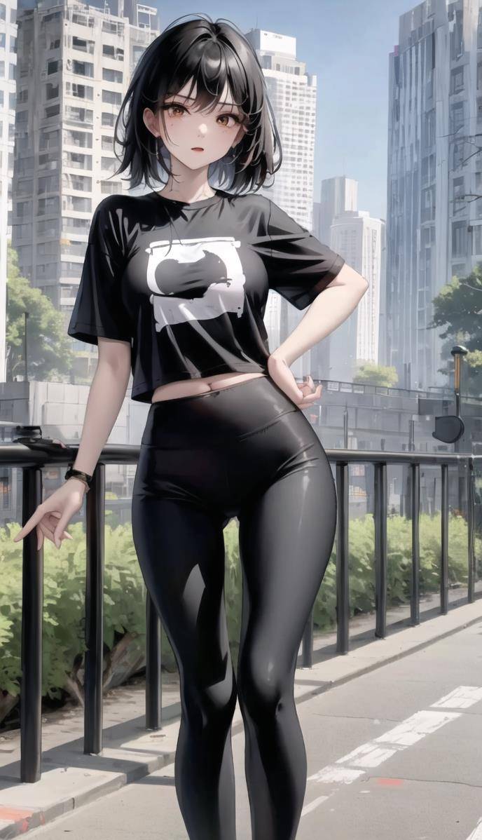 ai二次元美女图集屋顶运动少女竖屏背景_梦想_青春_笑容