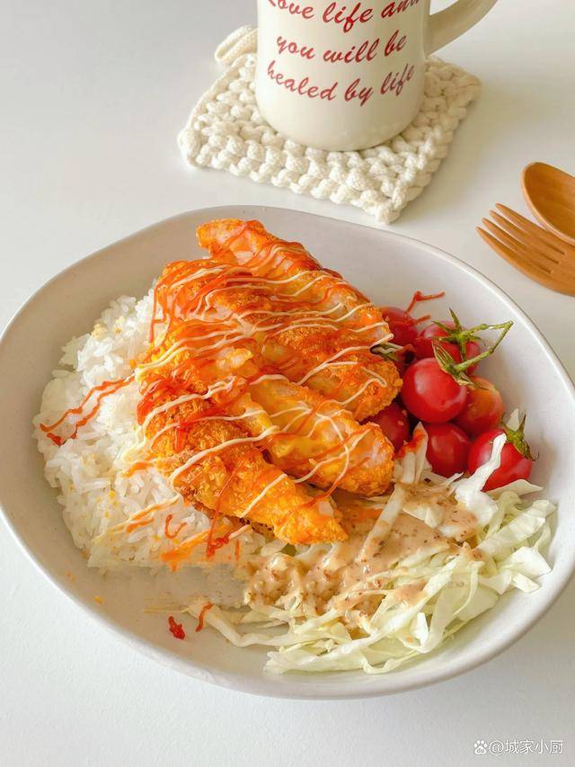 投喂闺蜜的日常,超好吃的虾排饭