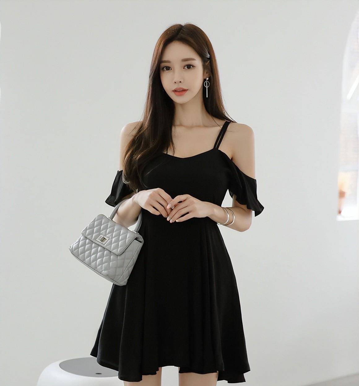 暗夜星辰吊带裙合集_工艺_黑色_时尚