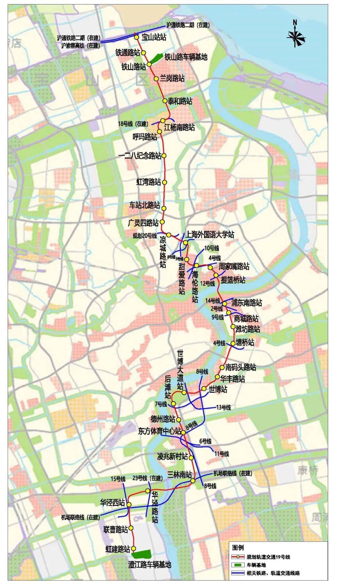 上海地鐵19號線選線專項規劃(草案)公示,設置34座車站_線路_寶山_江楊