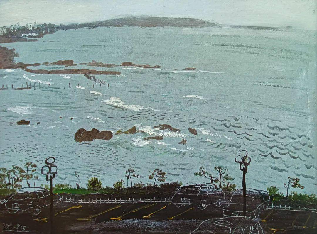 【艺展中国】著名艺术家张冬峰海景油画作品欣赏_cm_布面_大海