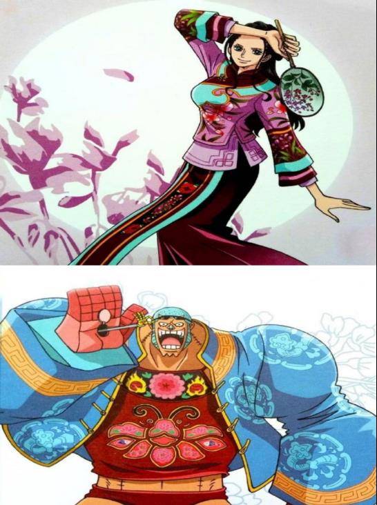 海贼王:国风娜美罗宾旗袍超美,索隆变纨绔子弟,布鲁克变僵尸_一身_衣