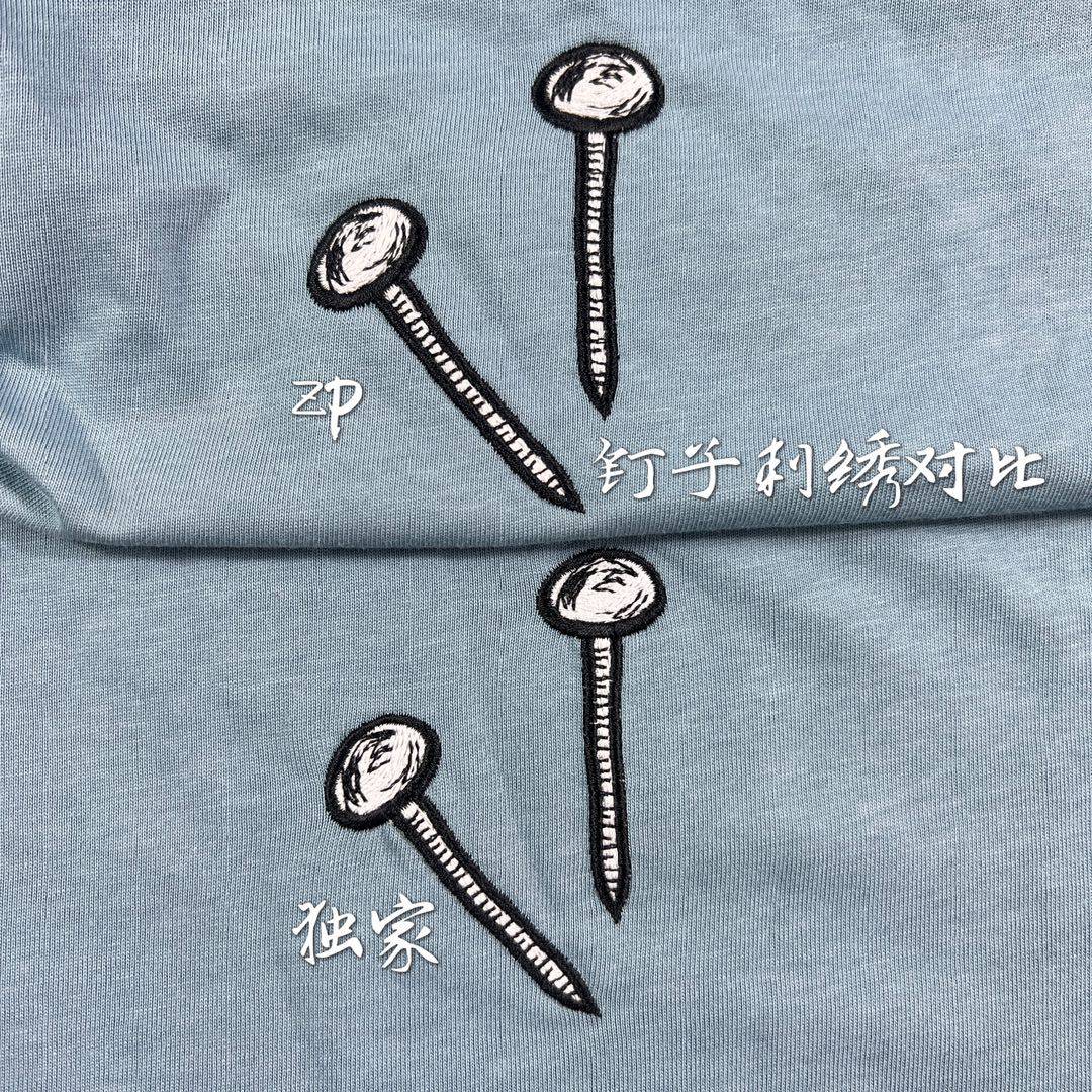 【独家】路易威登lv工具图案刺绣锤子短袖真假对比_面料_手感_颜色