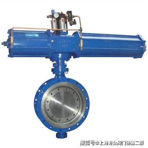 单作用气动法兰蝶阀d643h-dn500 气缸式不锈钢化工厂废气管道_阀门