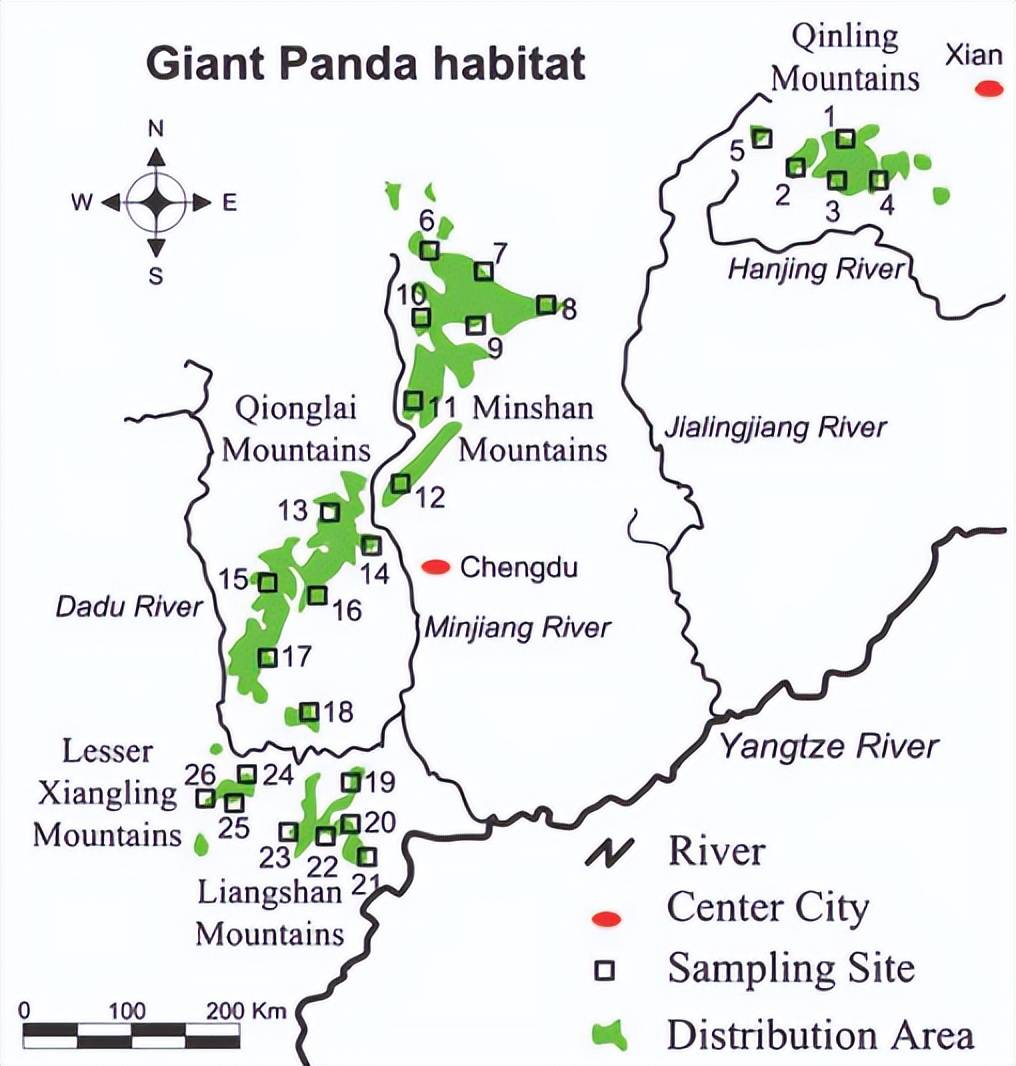 秦岭大熊猫分布图图片