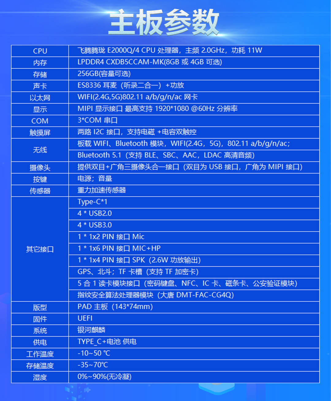 飞腾2000+参数图片