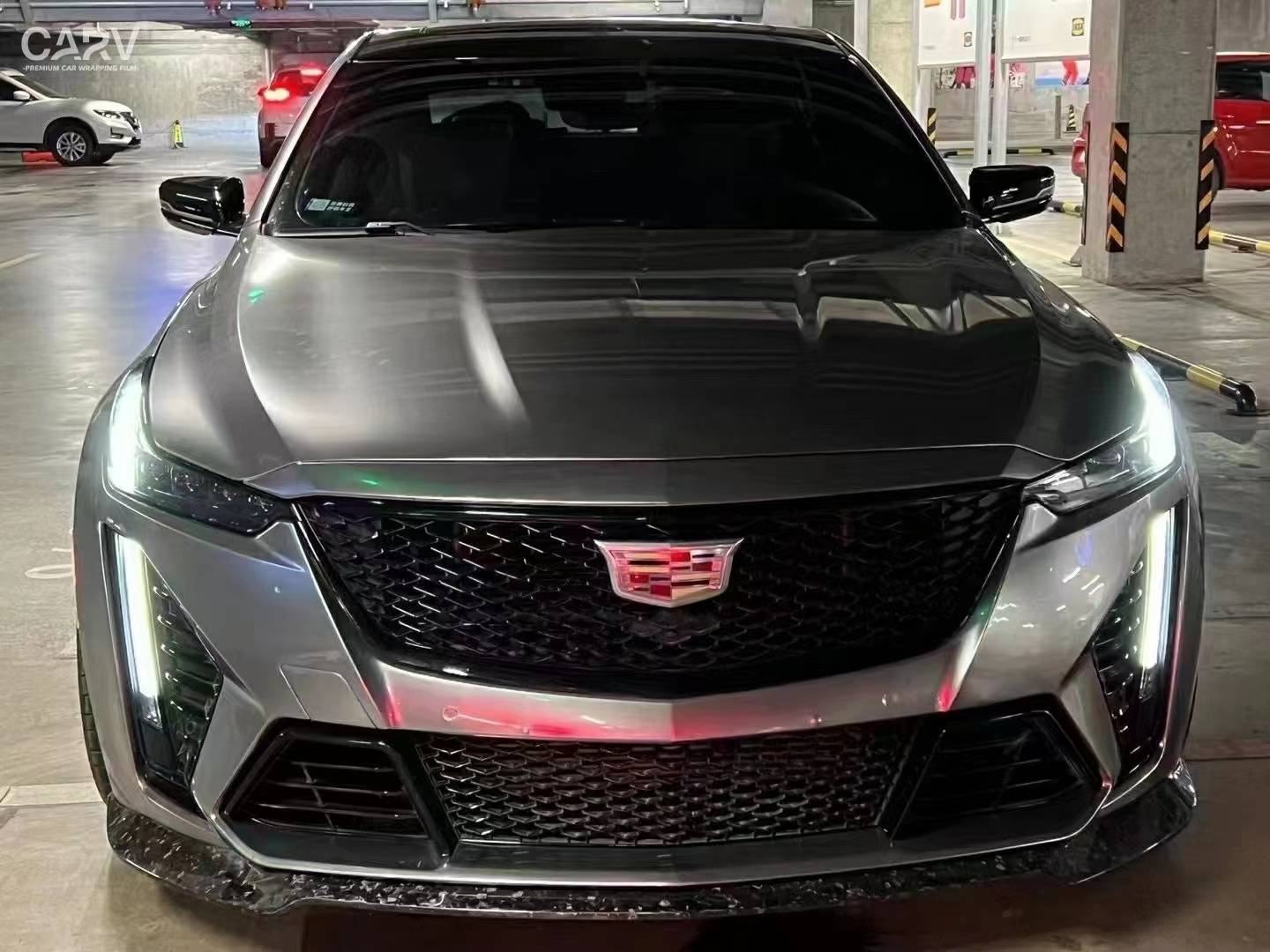 凯迪拉克ct5卡孚白金液态金属银改色膜,一种水银的质感_搜狐汽车_搜狐