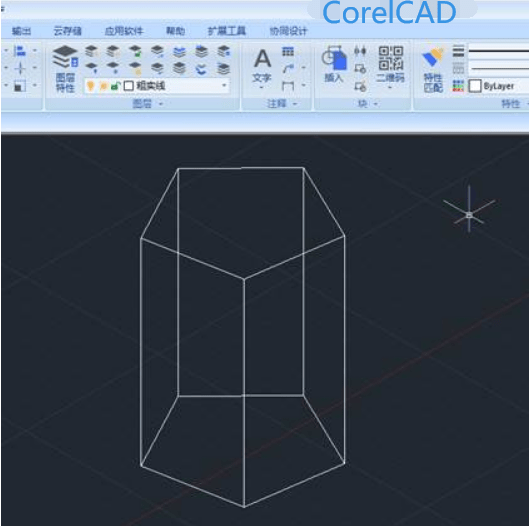 步骤一,打开【corelcad】软件进入编辑页面,然后创建一个三维实体使用