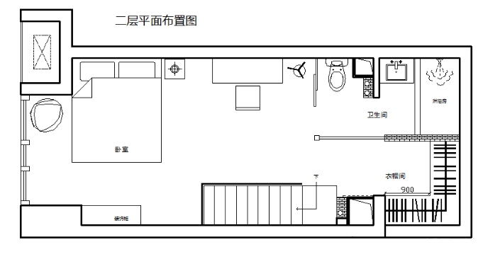 25平米单身公寓平面图图片