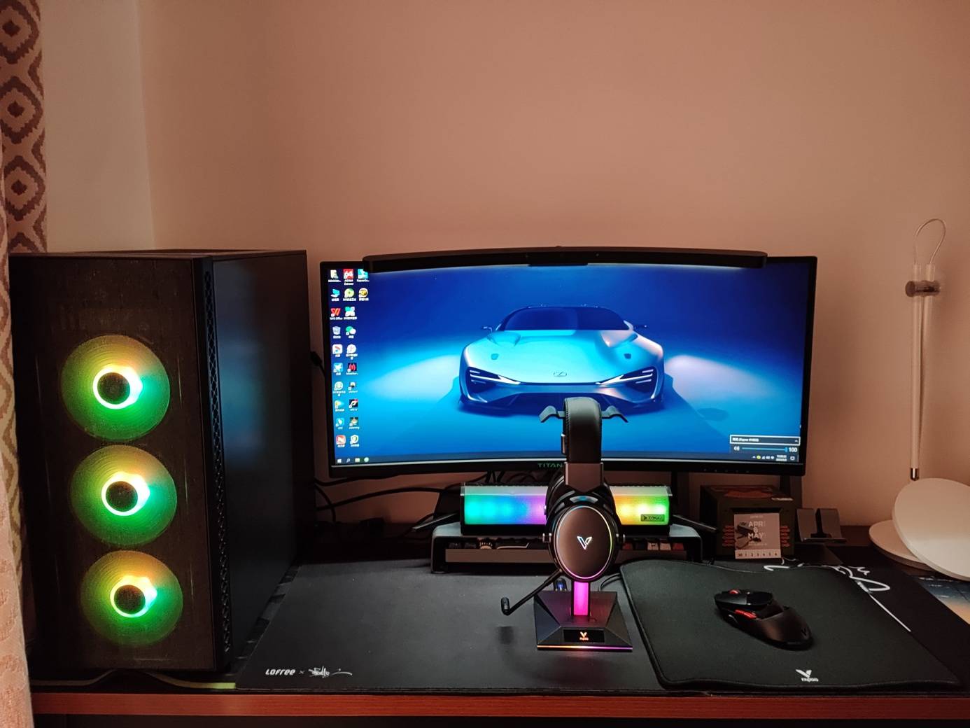 声光皆出色-雷柏VH800双模无线游戏耳机、VH10RGB支架套装评测