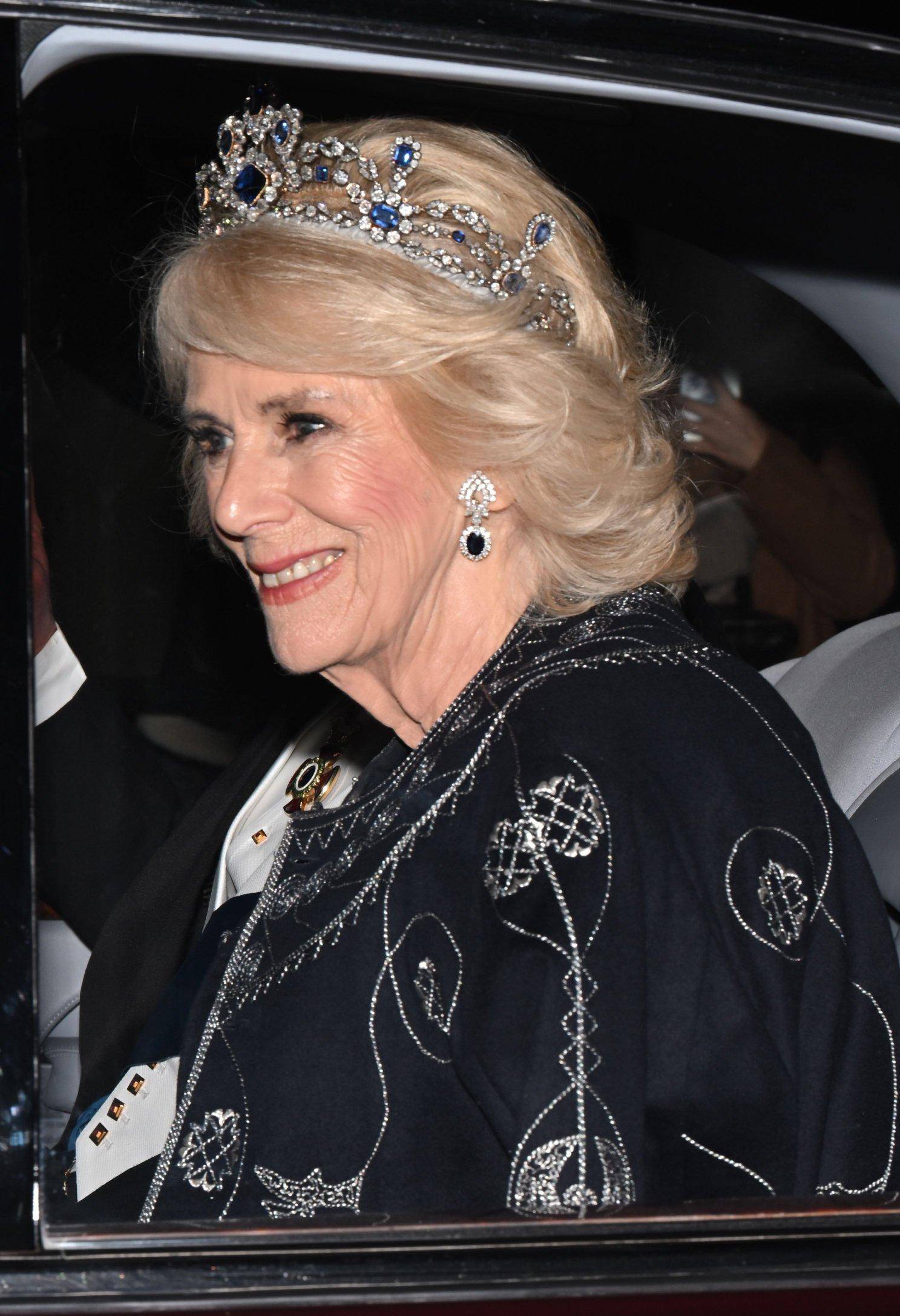 凯特王妃时隔7年再度戴上莲花皇冠,搭配红色长裙,气场截然不同_卡米拉