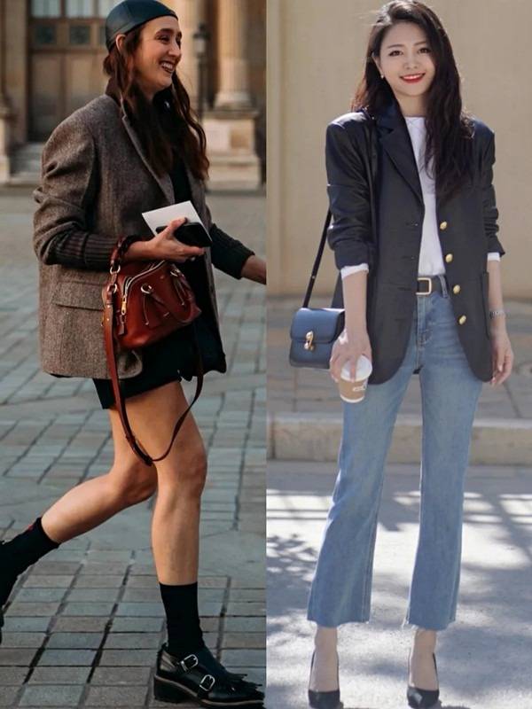 西装的时髦秘诀:下面不一定要配裤子,裙子,下衣失踪才时尚吸睛_女性