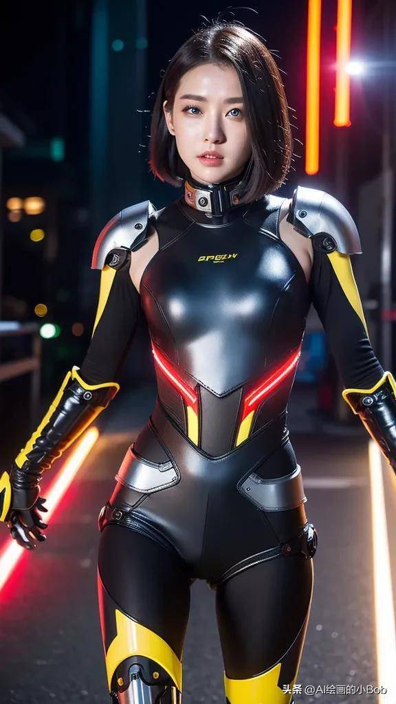 造型我会这么做 ai绘画作品女版钢铁侠_战斗_女性_战衣