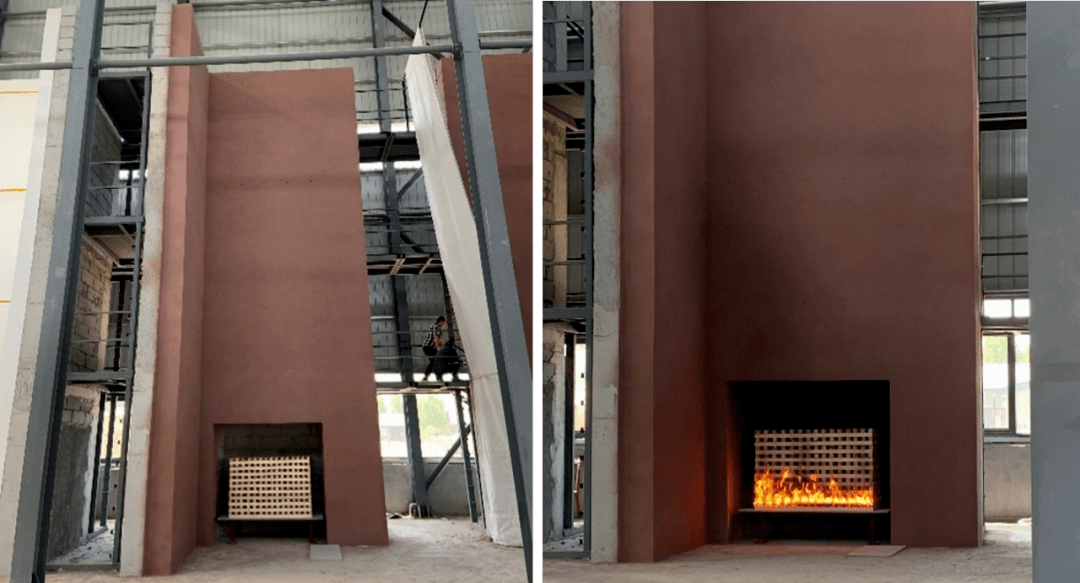 大厚度eps薄抹灰外墙外保温系统构造防火性能验证试验获得成功!