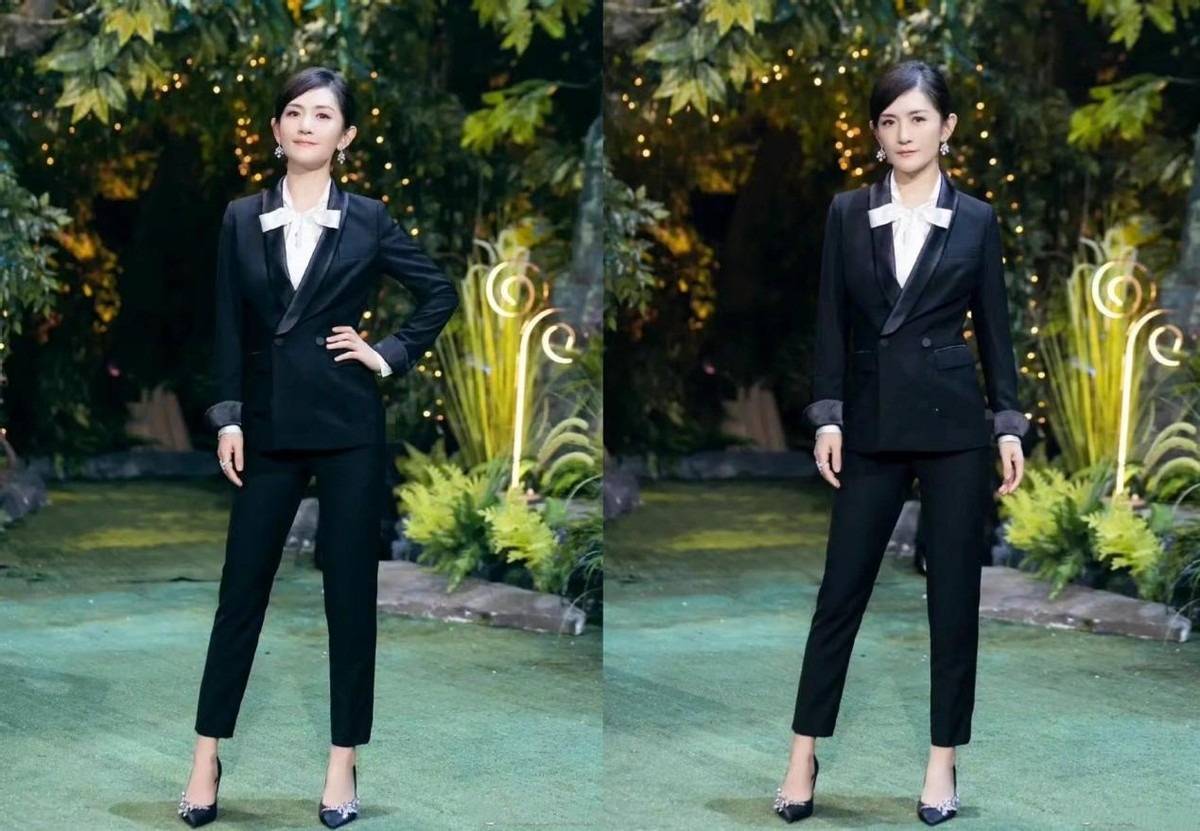 有了"乘风发布人"名号的谢娜真不一样,穿搭都变正式了,挺酷的_西装