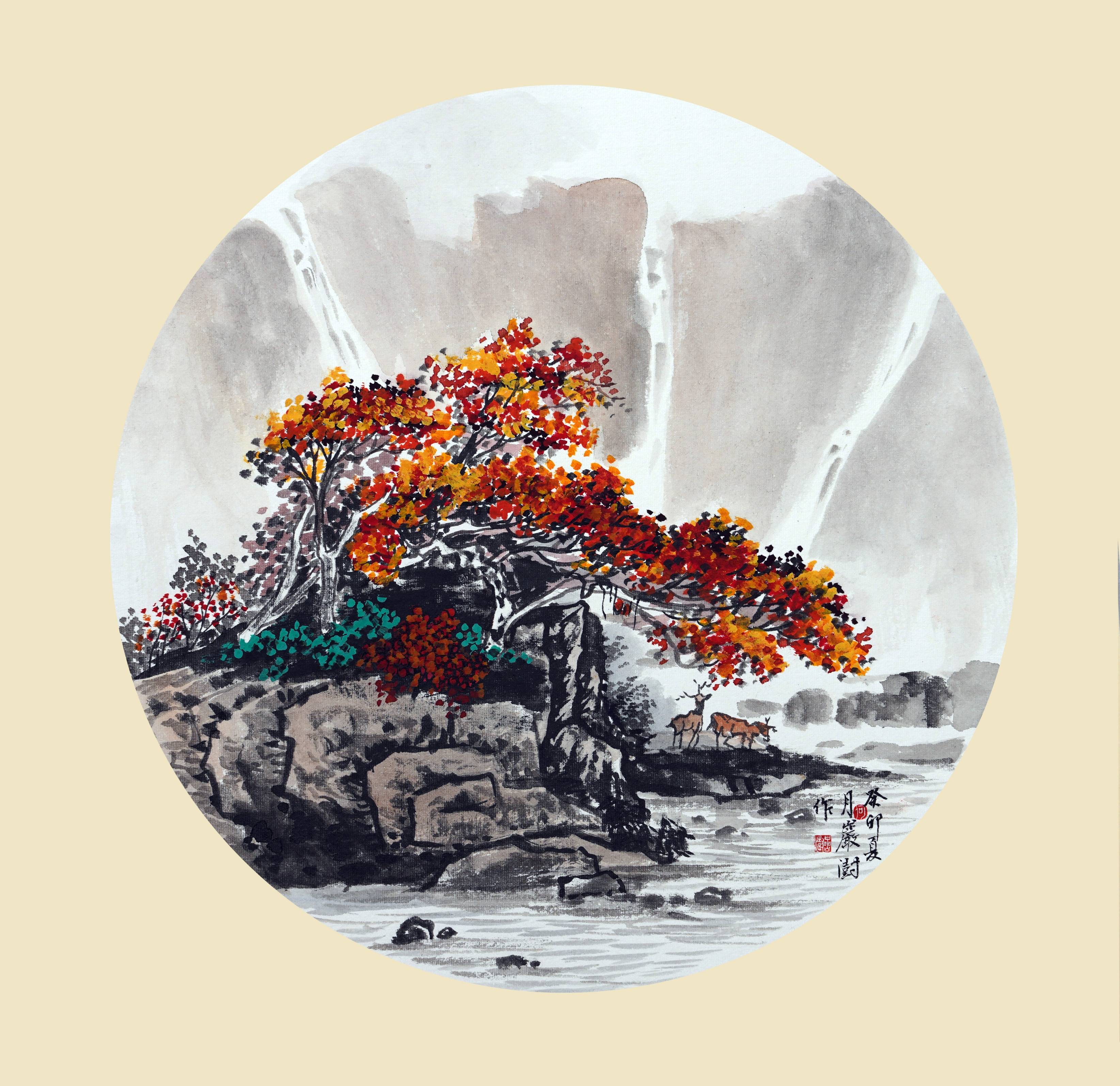 何岩澍小画家作品欣赏张家港市苏华美术馆馆长王苏华向学生何岩澍提出