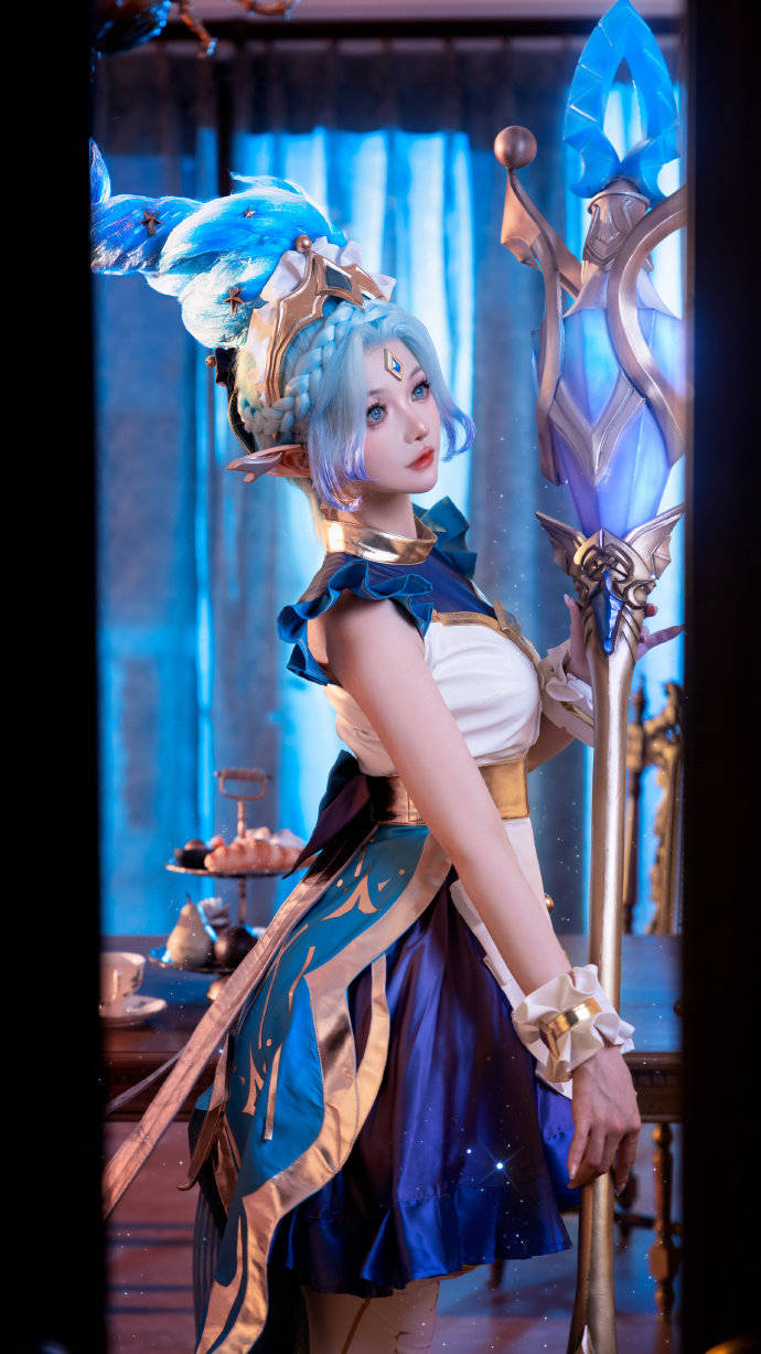 cos:金铲铲之战至臻风女迦娜cosplay正片17p-露儿大魔王_伊喵_白嫖