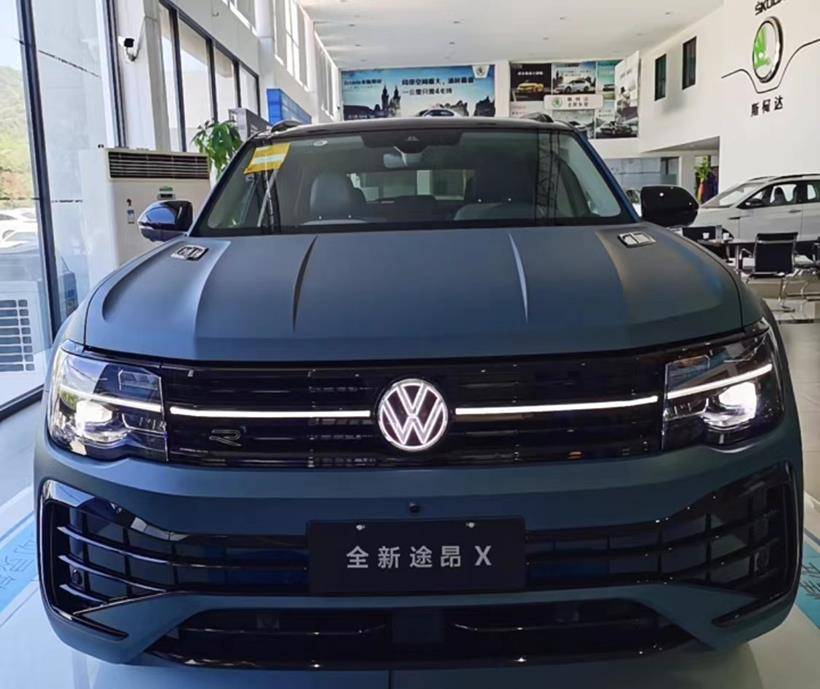 新款大众途昂x到店,哑光淡青色涂装 运动套件更显帅气,搭v6动力_青云