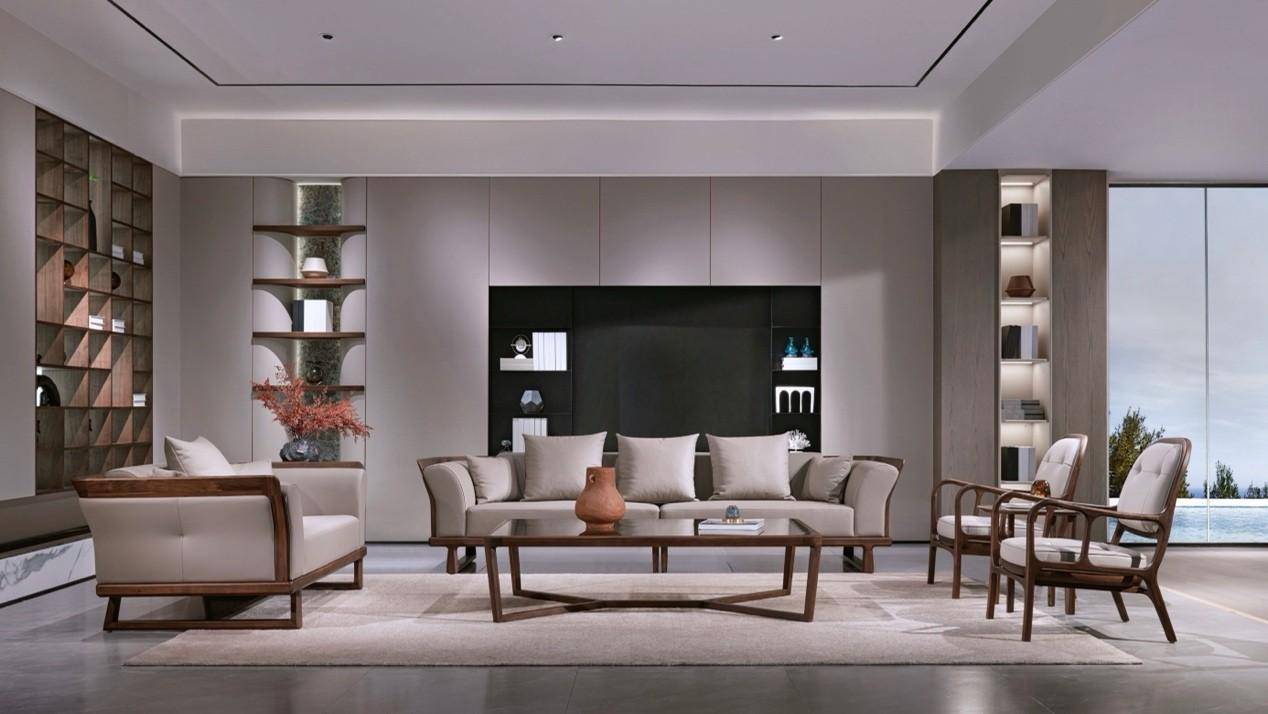 塞纳枫情 · 风度,表达东方的质感和意境美的客厅生活_家具_空间_元素