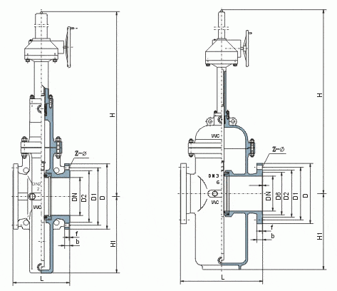 伞齿轮平板闸阀外形结构图:钢制平板闸阀产品质量分等jb/tq814阀门的