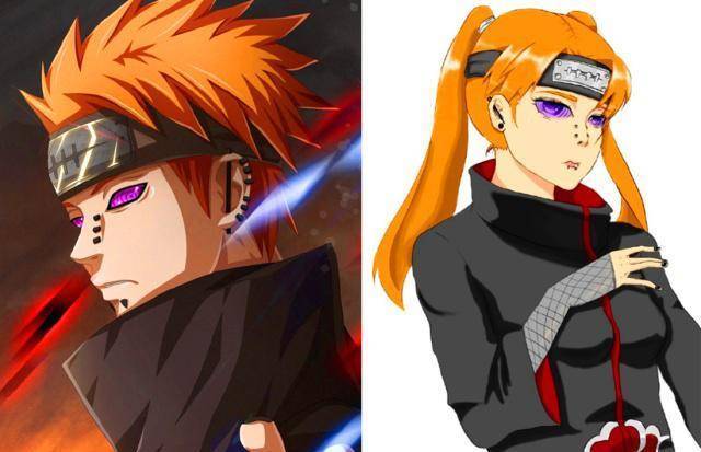 娘化"前后对比,鸣人秒变双马尾萝莉,弥彦形象依旧高冷_自来也_火影_李