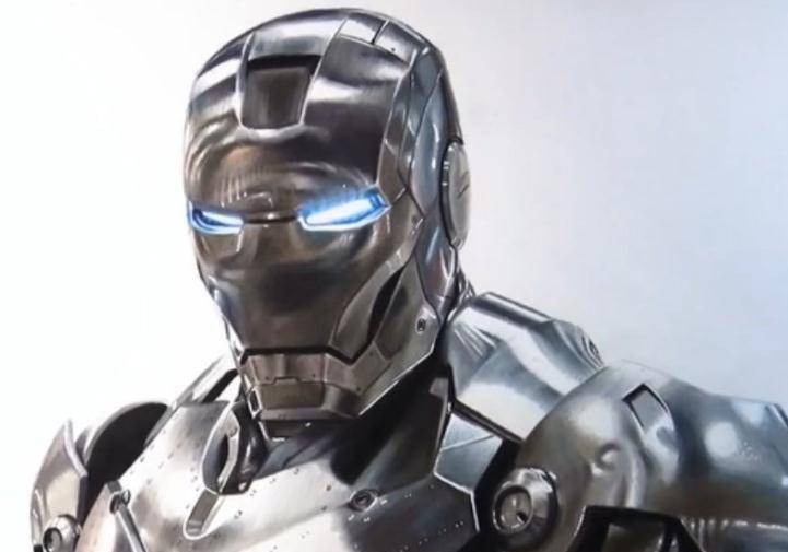 一美术生画钢铁侠马克2战甲,看完后,这是相机转世?_宇宙_功底_颜色