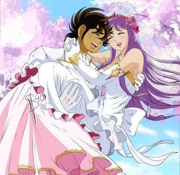 最主要的就是星矢和纱织之间的爱情,虽然现在很多粉丝都很讨厌这一对