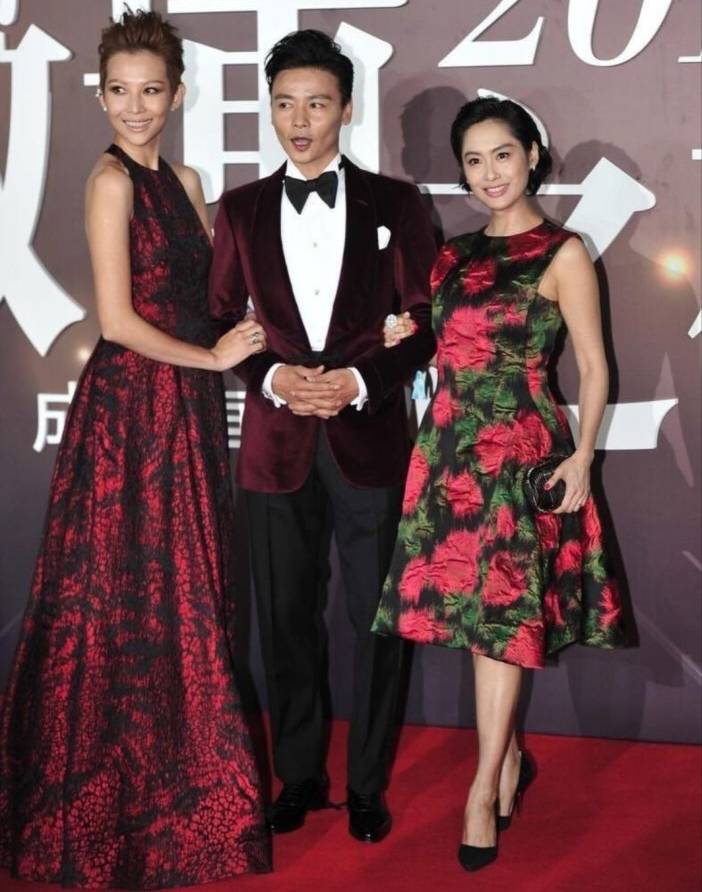 朱茵穿花朵裙和蔡少芬同框,输了海拔,却赢了气场_印花_黑色_穿着