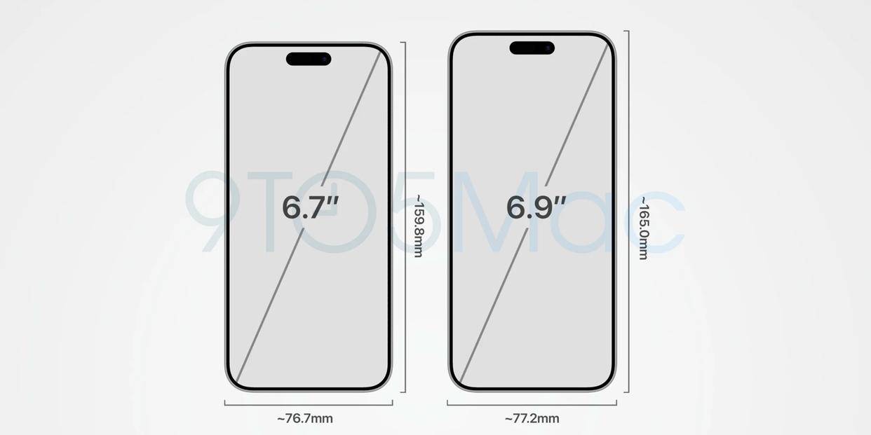苹果iPhone16Pro屏幕尺寸曝光：将升级至6.3/6.9英寸-16plus屏幕