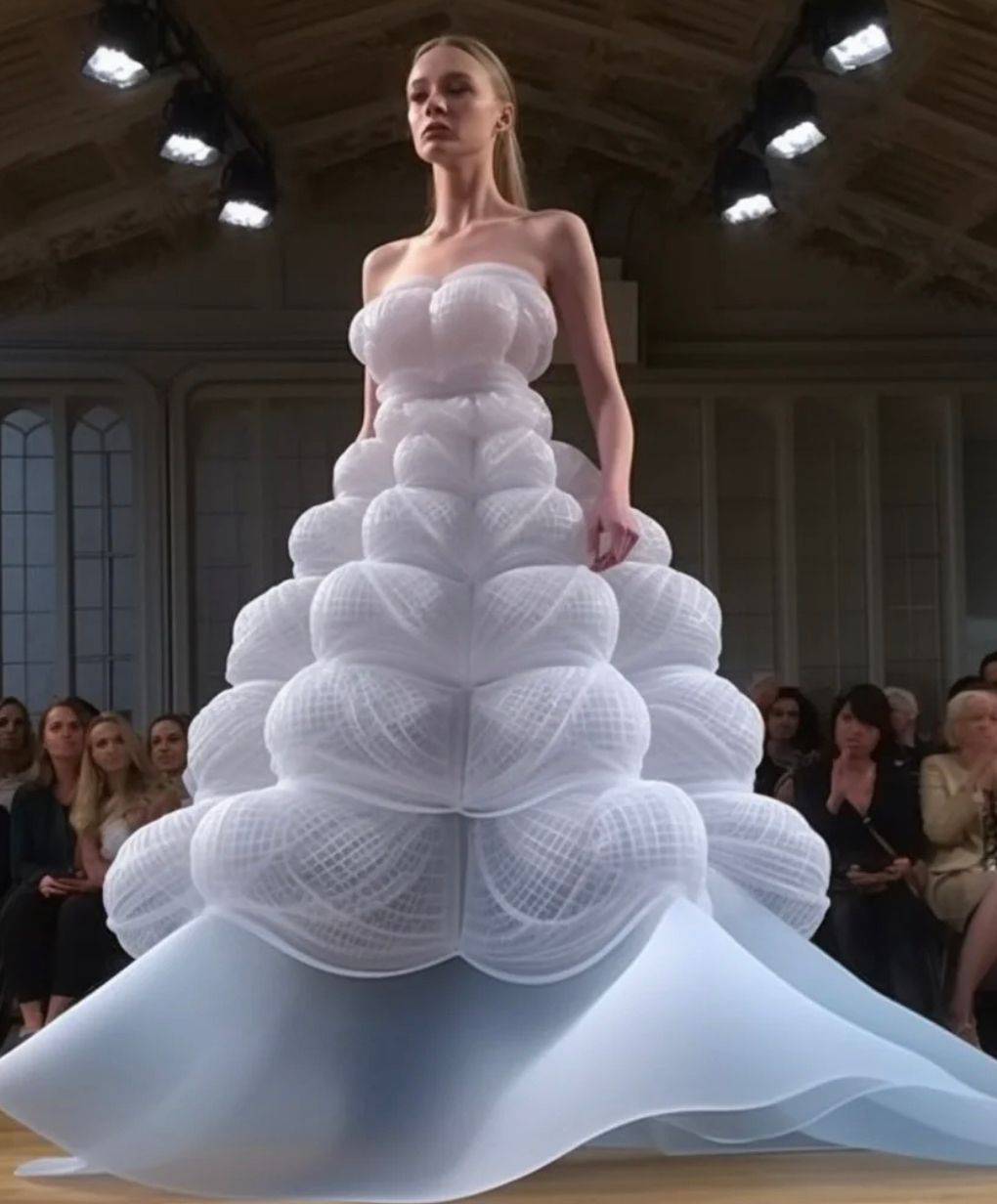 模特穿"充气泡泡裙"走t台,网友:好想捏爆它_设计_艺术品_衣服