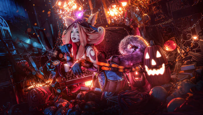 cos:英雄联盟魅惑女巫妮蔻cosplay正片9p-六二二同学_伊喵_白嫖_部落