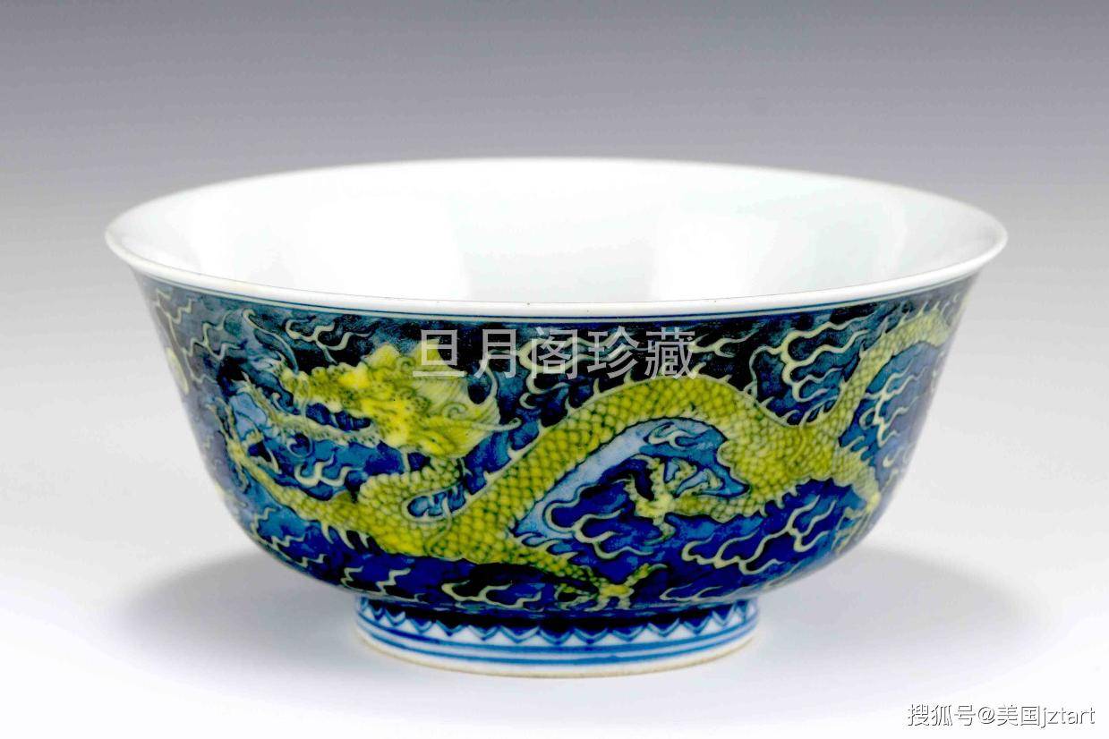 中国 清时代 茶碗 豆彩 花卉 龍紋【康熙年製在銘】古美術。