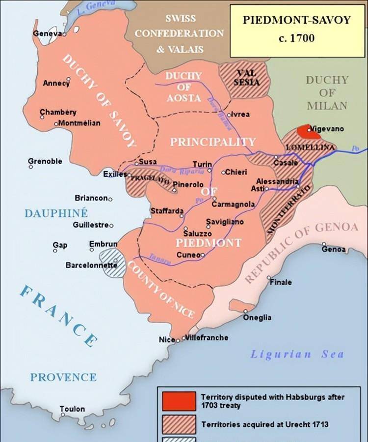 埃马努埃莱·菲利贝托的萨伏伊公国则面临着西班牙与法兰西两大强国的