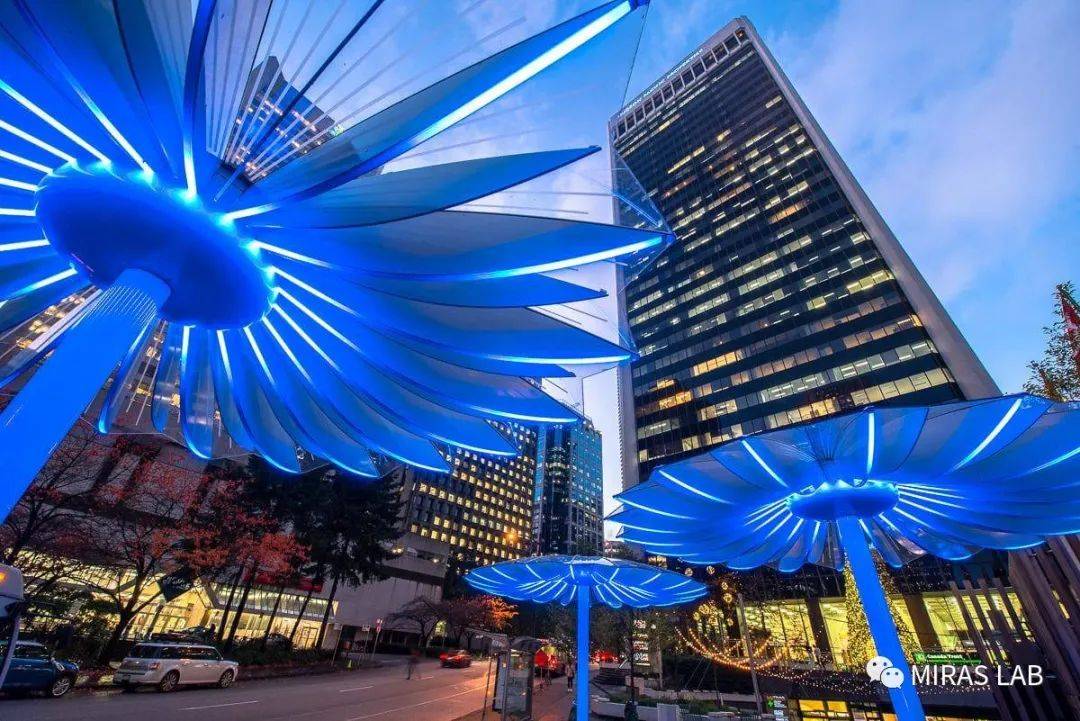 温哥华bentall 中心沉浸式艺术装置《parasol》_改造_设计_遮阳伞