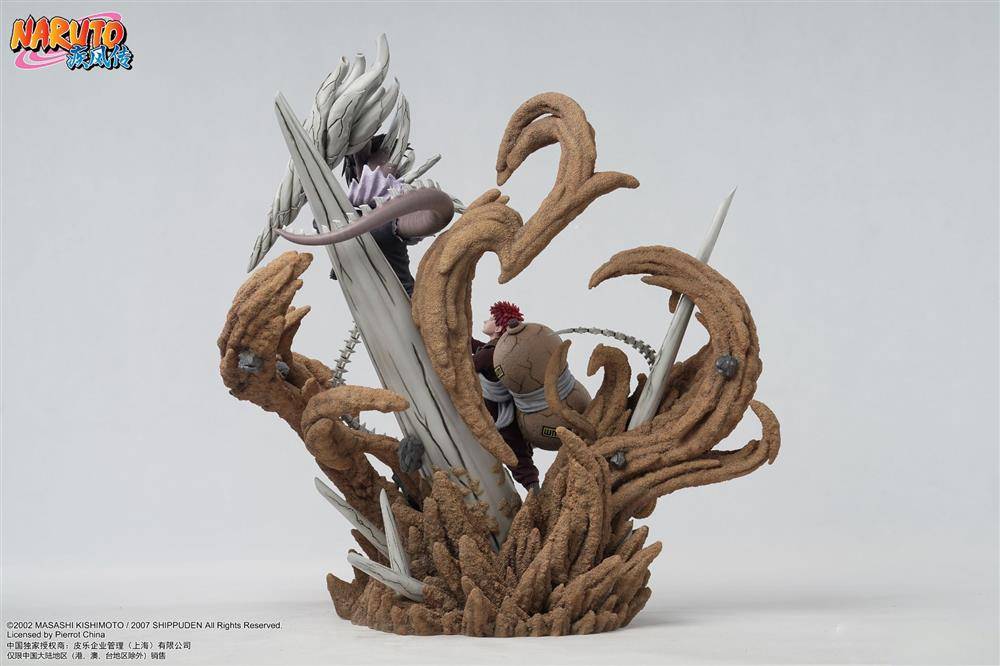 潮趣:《火影忍者》我爱罗vs君麻吕 雕像 极富层次感_咒印_场景_力量