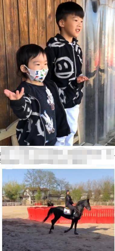 谢楠带儿子探班吴京,兄弟俩看爸爸骑马秒变小迷弟,点赞表示好酷_网友