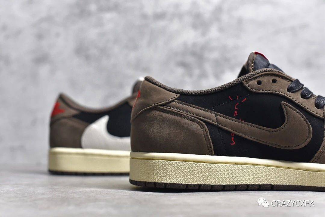 喬丹聯名 travis scott x air jordan 1 low 棕色麂皮鬼臉倒鉤低幫