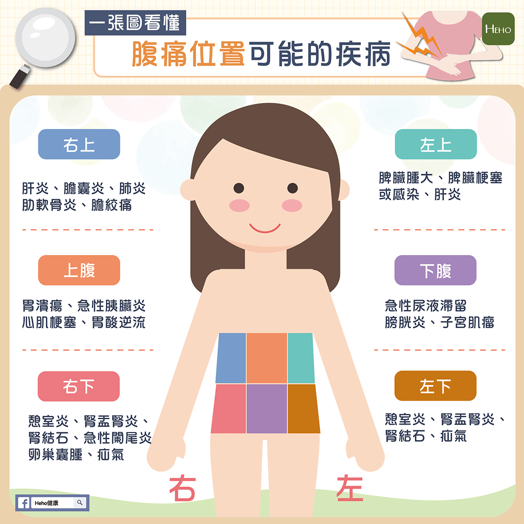 腹部疼痛9位置图图片