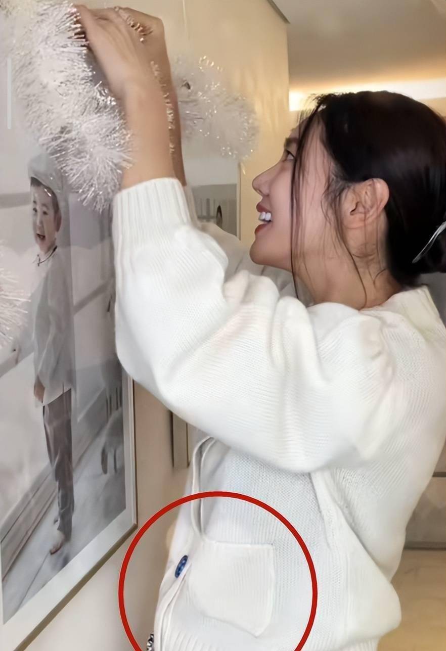 秋瓷炫元旦晒老公视角,小腹隆起好似怀二胎,儿子正脸曝光颜值高_网友