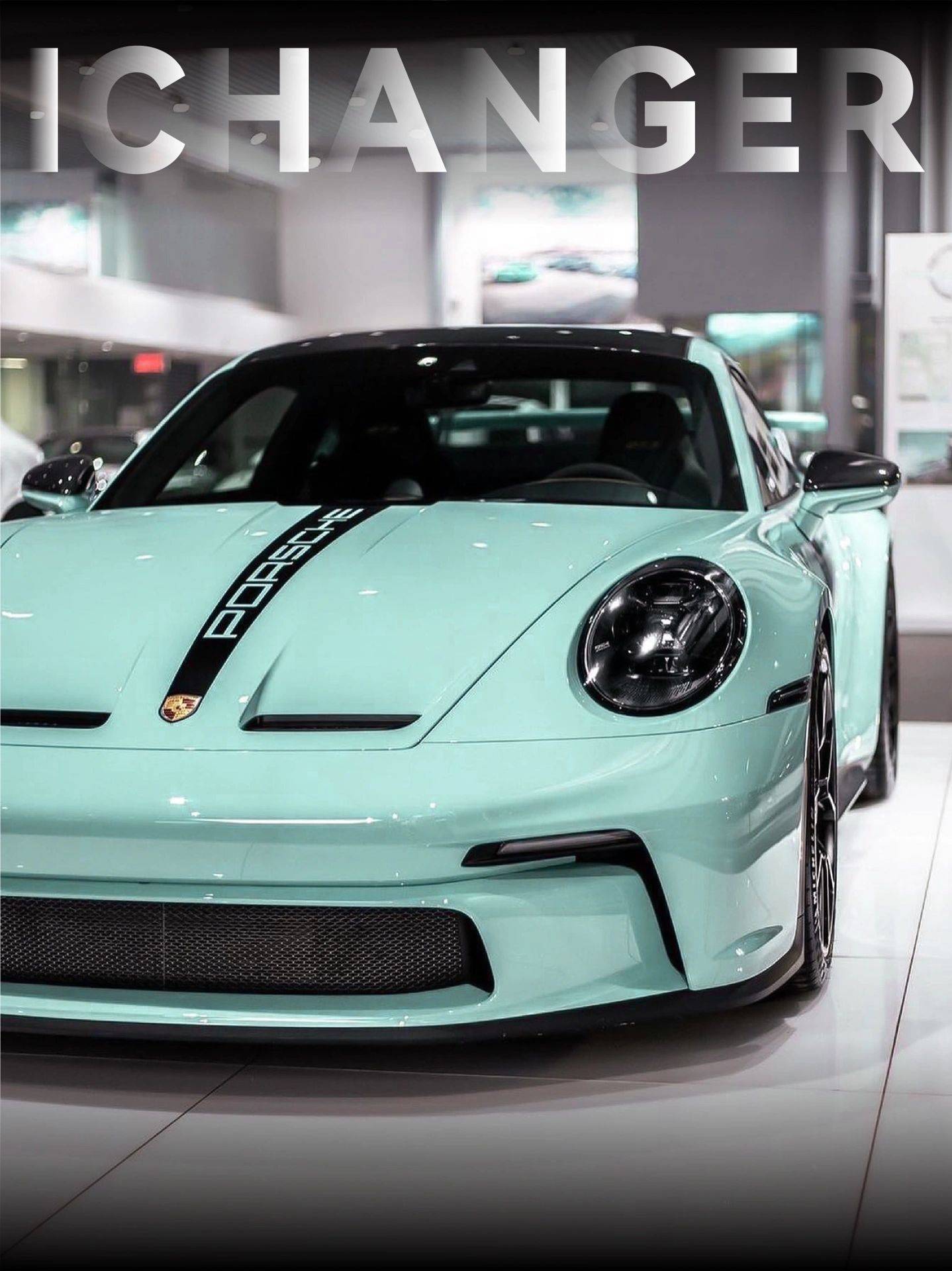 保时捷ichanger改色膜奶油薄荷绿,比蒂芙尼绿更浅更亮_兰迪_奶奶