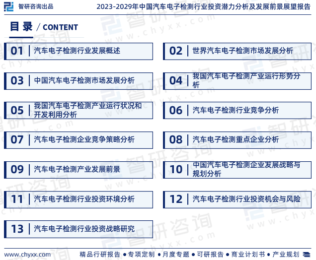 中国汽车电子检测行业市场运行动态及投资潜力分析报告（2023版）